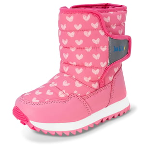 Kids Tall Puffy Winter Boots | Hearts