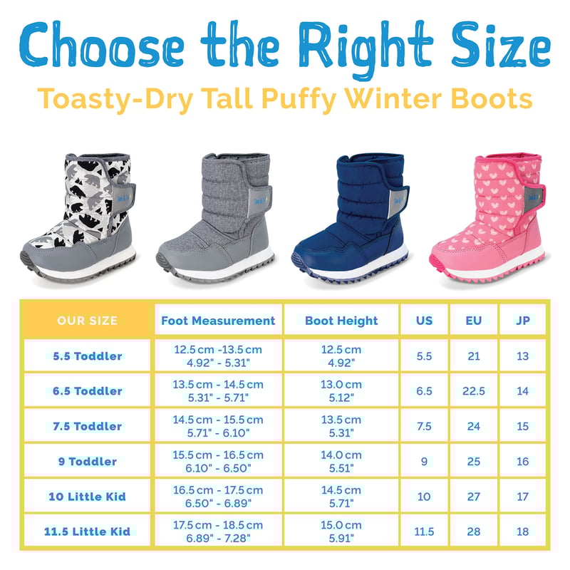 Kids Tall Puffy Winter Boots | Neon Peaks Snow Boots | Jan & Jul