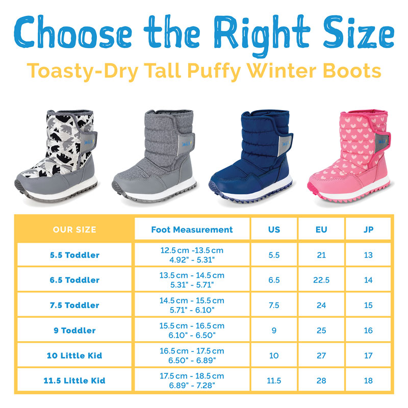 Kids Tall Puffy Winter Boots Hearts Snow Boots Jan Jul
