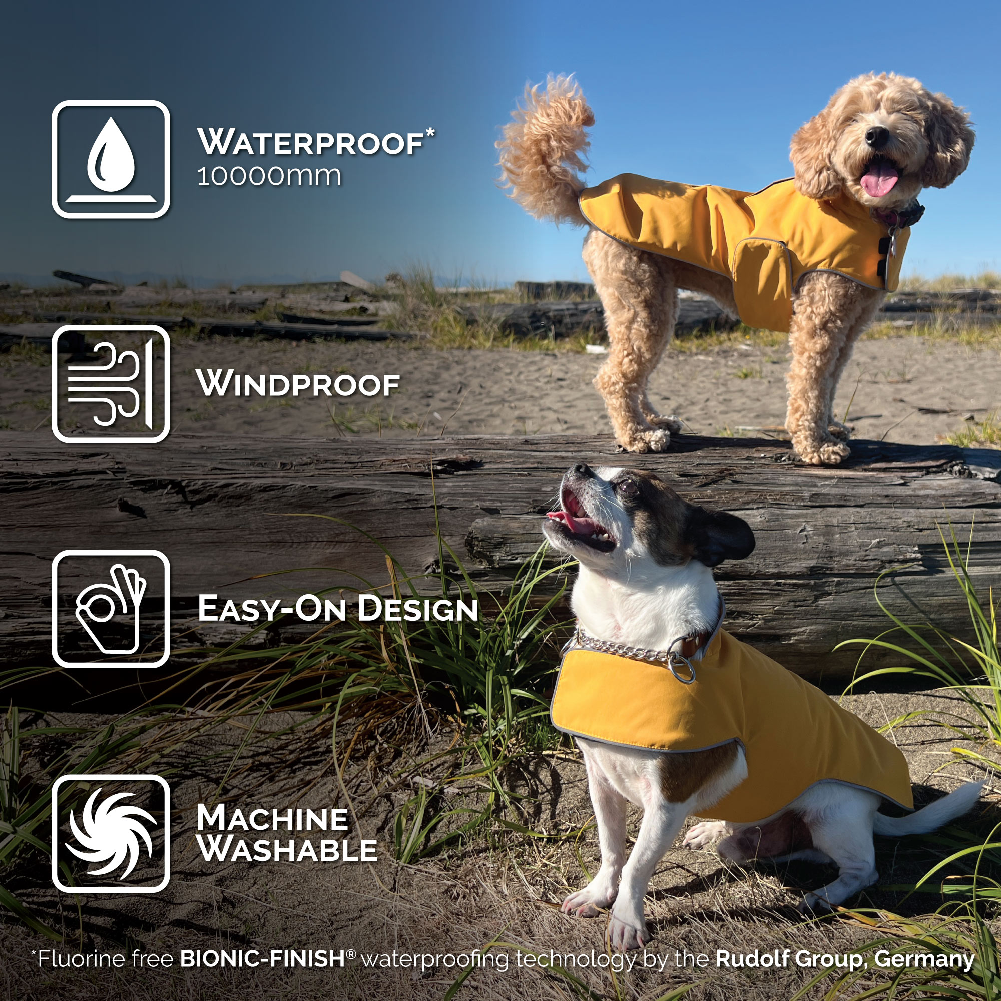 Dog Rain Jacket | Yellow | Jan & Jul