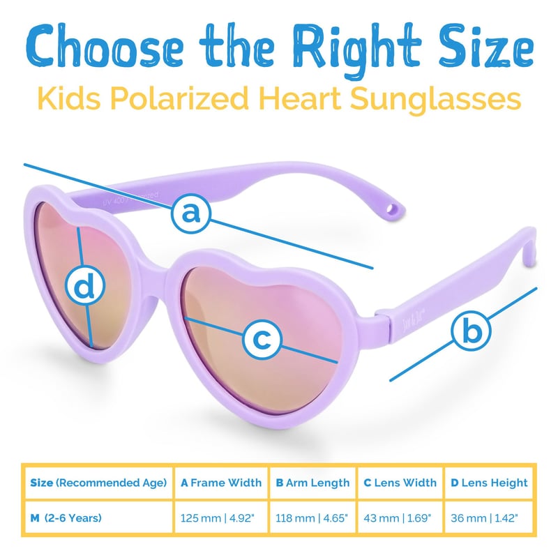 Kids Polarized Heart Sunglasses | Frosty Lavender