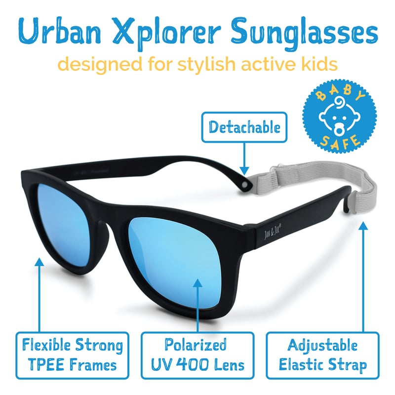 Kids Urban Polarized Sunglasses | Black Aurora