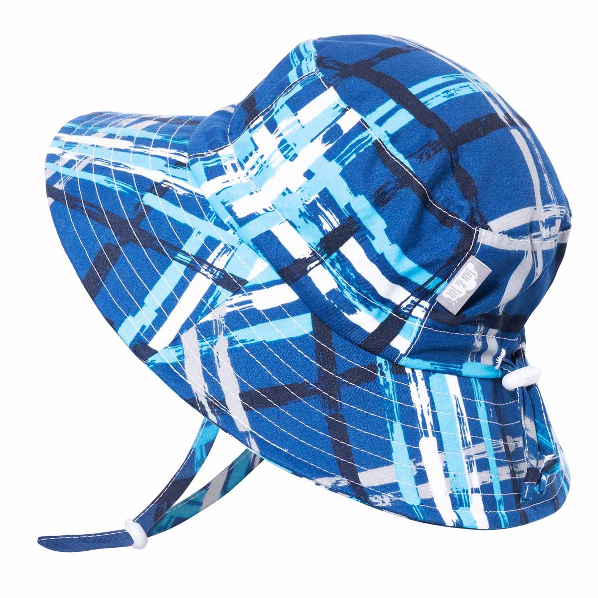 Kids Water Repellent Bucket Hats | Blue Plaid | Jan & Jul