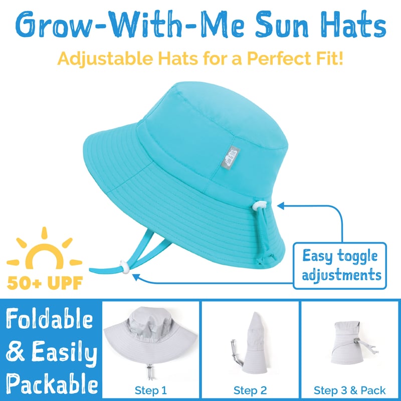 Jan & Jul Gro-With-Me Aqua-Dry Adventure Hat - Blue Coral Jan & Jul Gro-With-Me Aqua-Dry Adventure Hat - Blue Coral