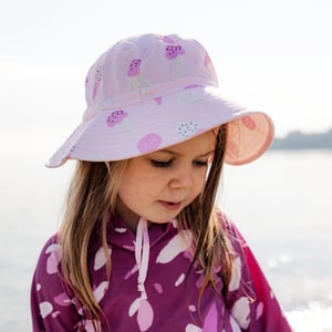 Kids Water Repellent Bucket Hats | Pink Ice Cream