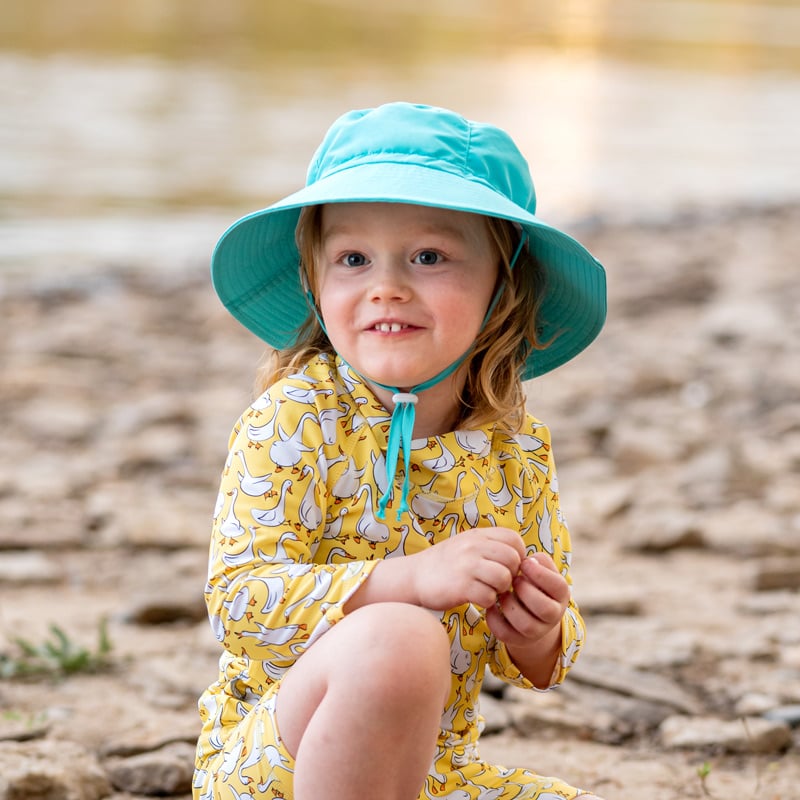 Kids Water Repellent Bucket Hats Teal Jan Jul