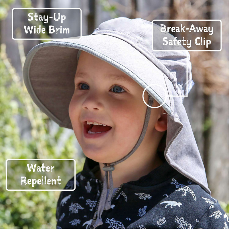Kids Water Repellent Adventure Hats, Army Green