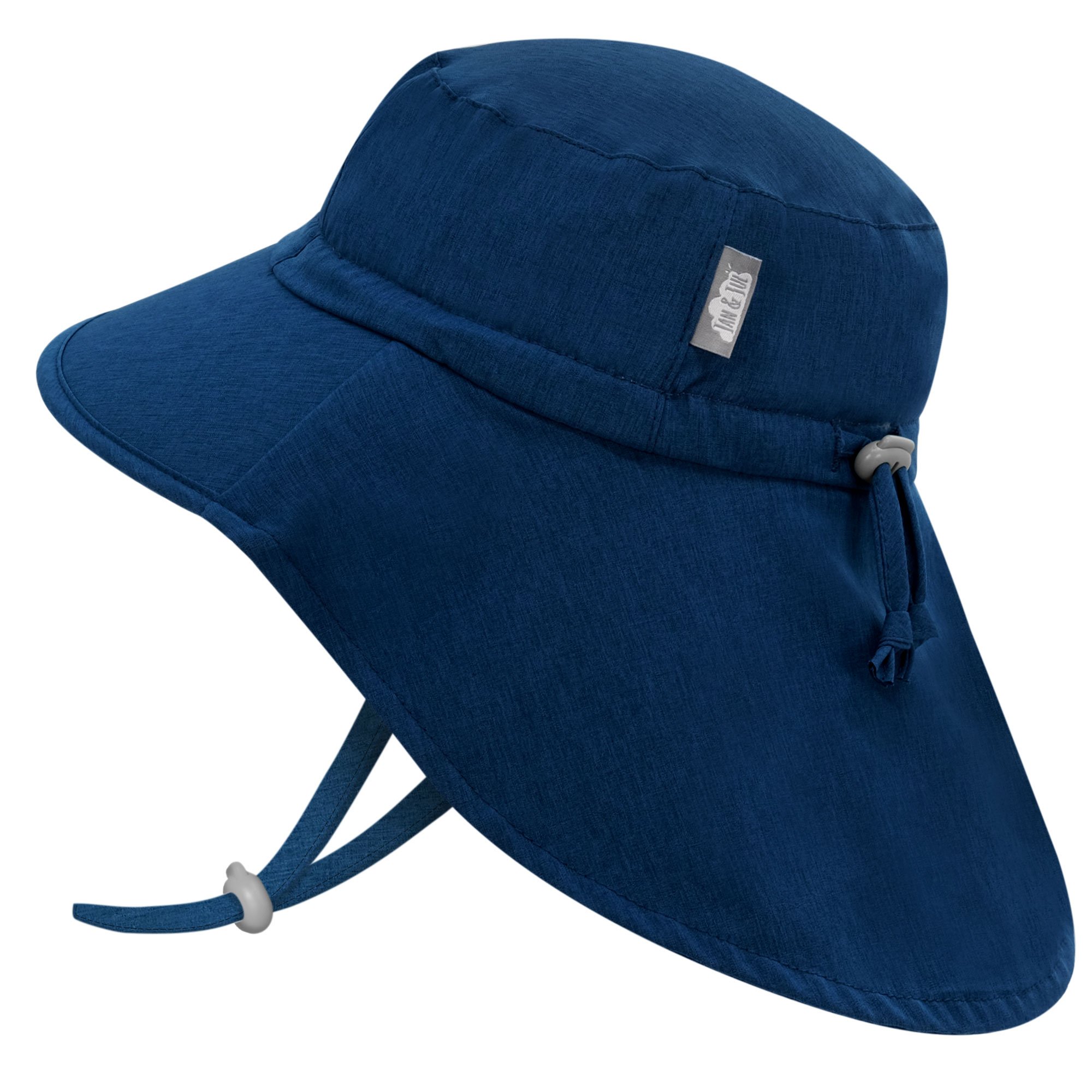 Jan & Jul Gro-with-me Aqua Dry Adventure Hat - Shark/Navy Trim Jan & Jul Gro-with-me Aqua Dry Adventure Hat - Shark/Navy Trim