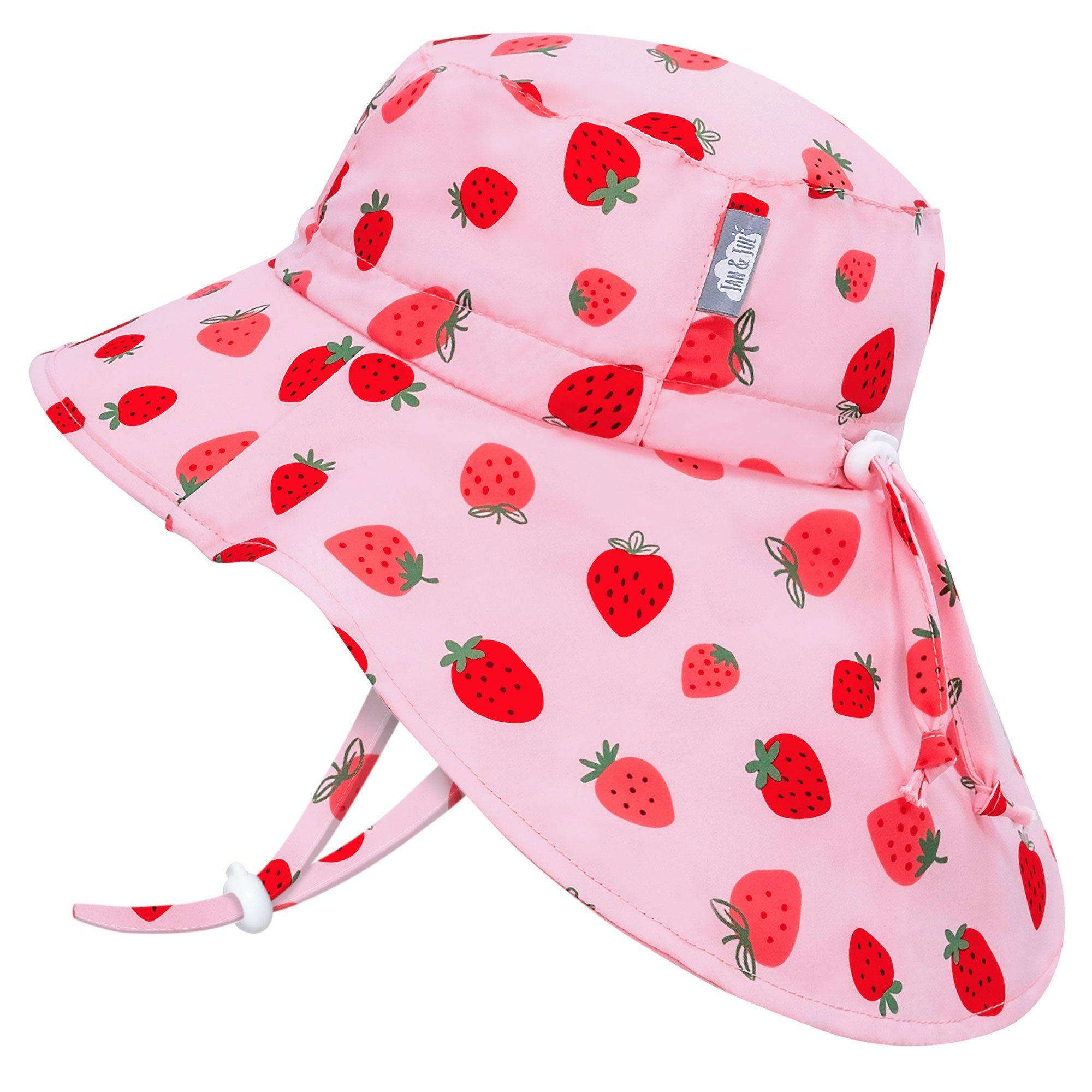 Jan & Jul Gro-With-Me Cotton Adventure Hat - Strawberry/Pink Trim Jan & Jul Gro-With-Me Cotton Adventure Hat - Strawberry/Pink Trim