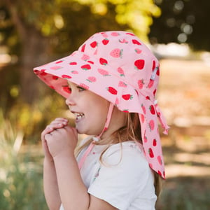 Kids Water Repellent Adventure Hats | Pink Strawberry