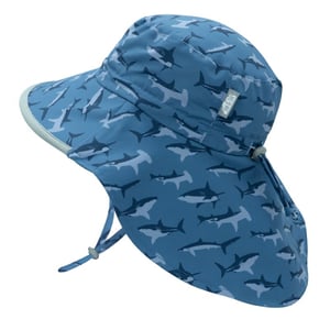 Kids Water Repellent Adventure Hats | Shark with Grey Trim