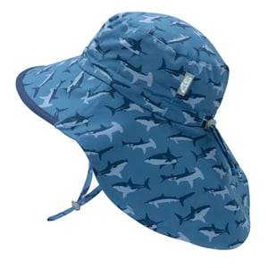 Kids Water Repellent Adventure Hats | Shark with Navy Trim