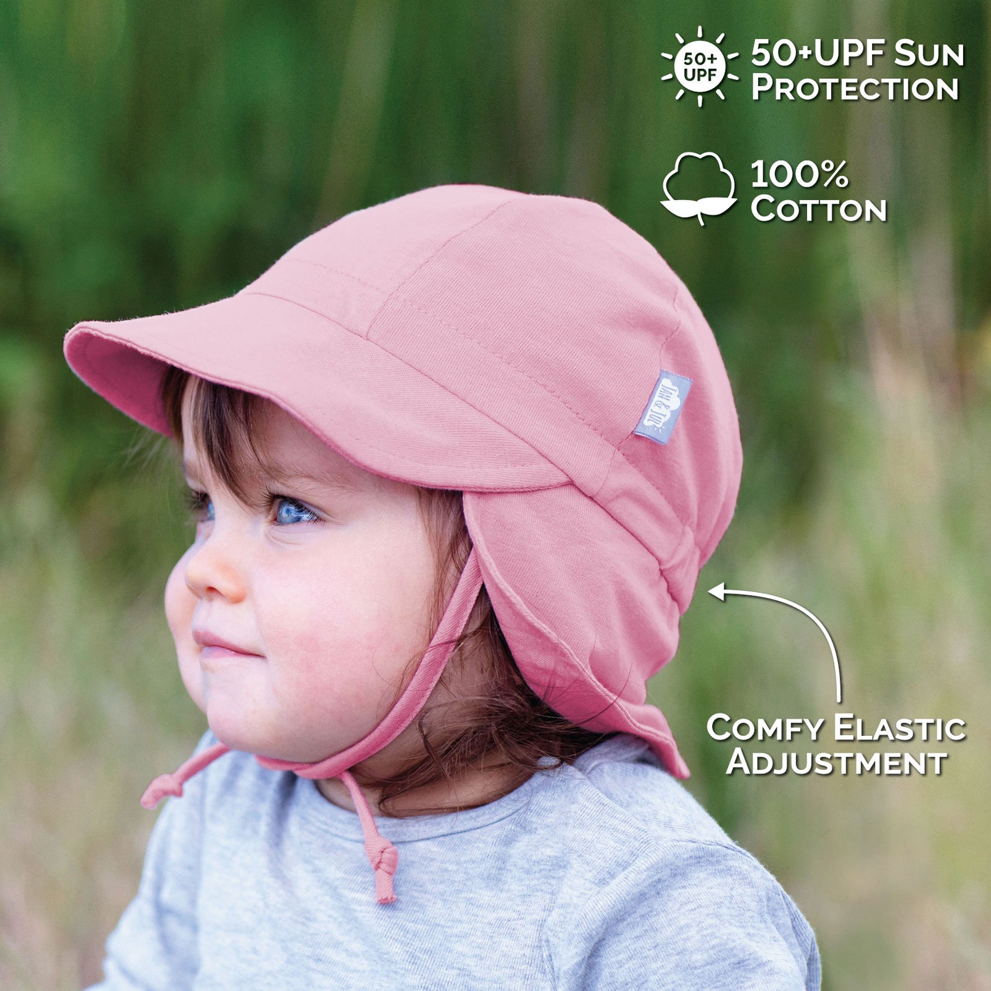 Sun Soft Baby Caps Light Pink with Neck Flap UPF50 Jan Jul