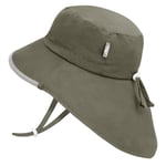 Kids Cotton Adventure Hats | Army Green