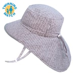 Kids Cotton Adventure Hats | Grey Herringbone