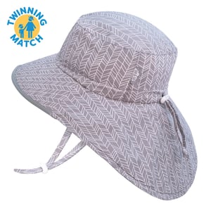 Kids Cotton Adventure Hats | Grey Herringbone