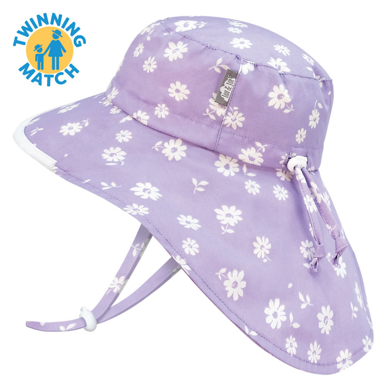 Kids Cotton Xplorer Hats | Purple Daisy UV Sun Hat | Jan & Jul
