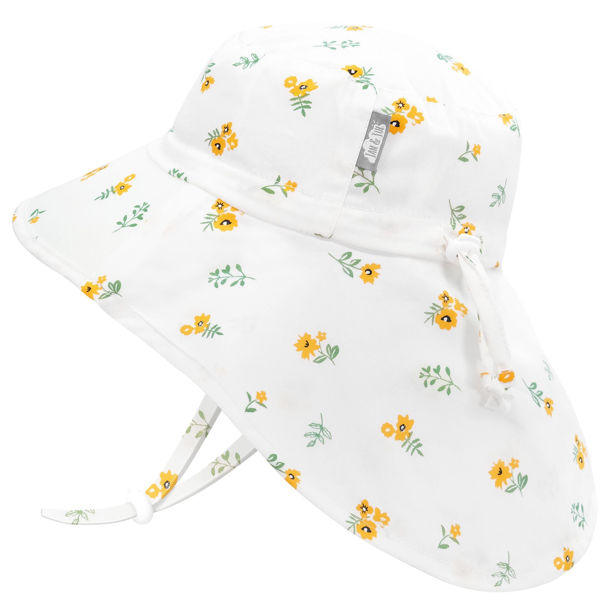 Kids Cotton Adventure Hats, Yellow Flower