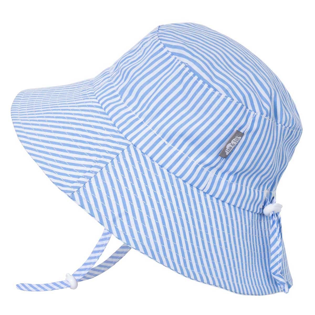 Kids Cotton Bucket Hats | Blue Stripes for Toddlers | Jan & Jul