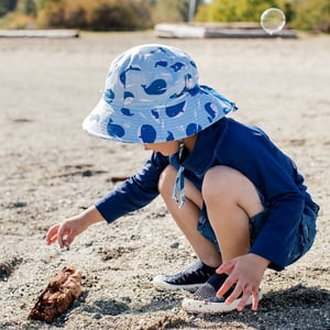 Kids Cotton Bucket Hats | Blue Whale