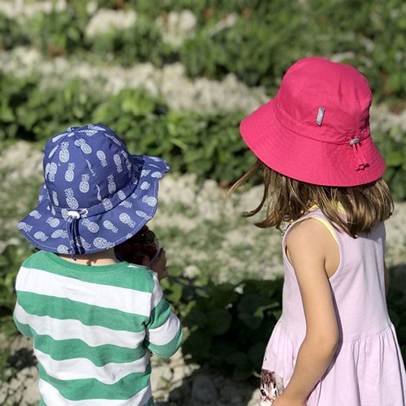 Kids Cotton Bucket Hats, Hot Pink for Toddlers