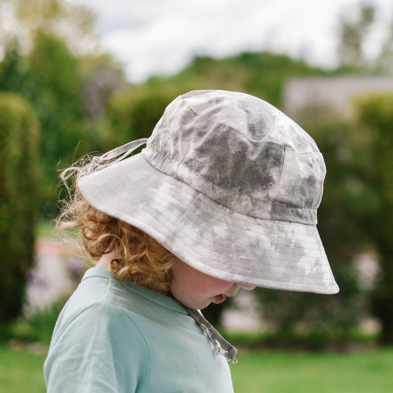 Kids Cotton Bucket Hats | Black Tie-Dye