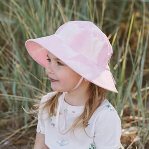 Kids Cotton Bucket Hats | Pink Tie-Dye