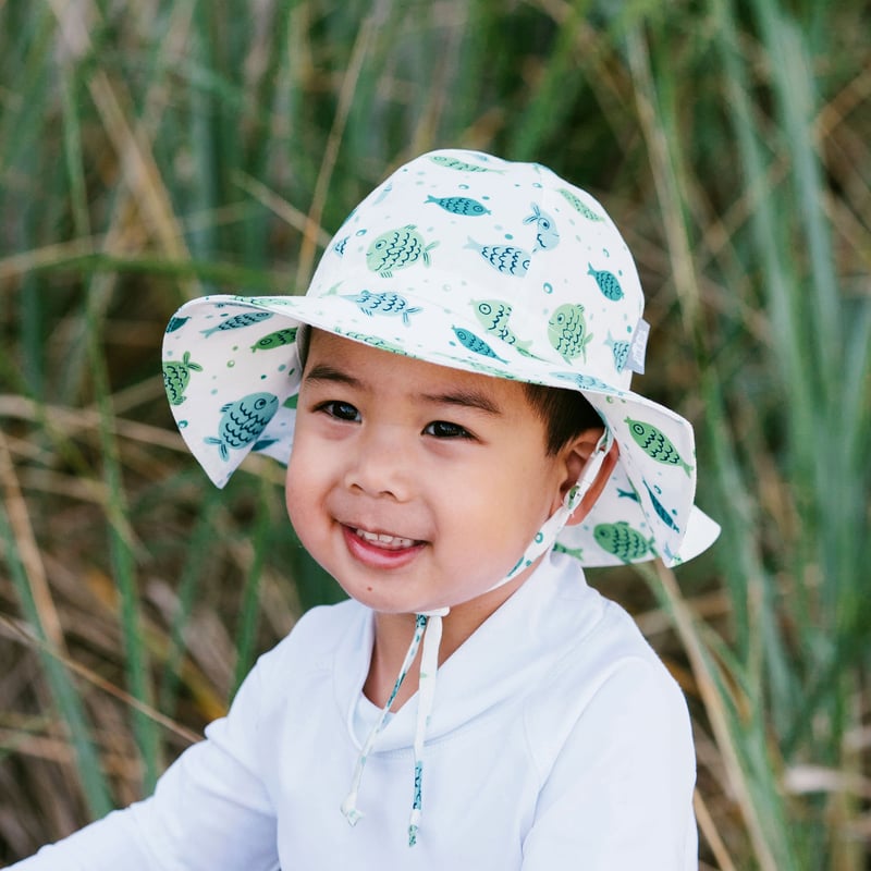 Kids Cotton Floppy Hats Fish Friends 50+ UPF Jan Jul