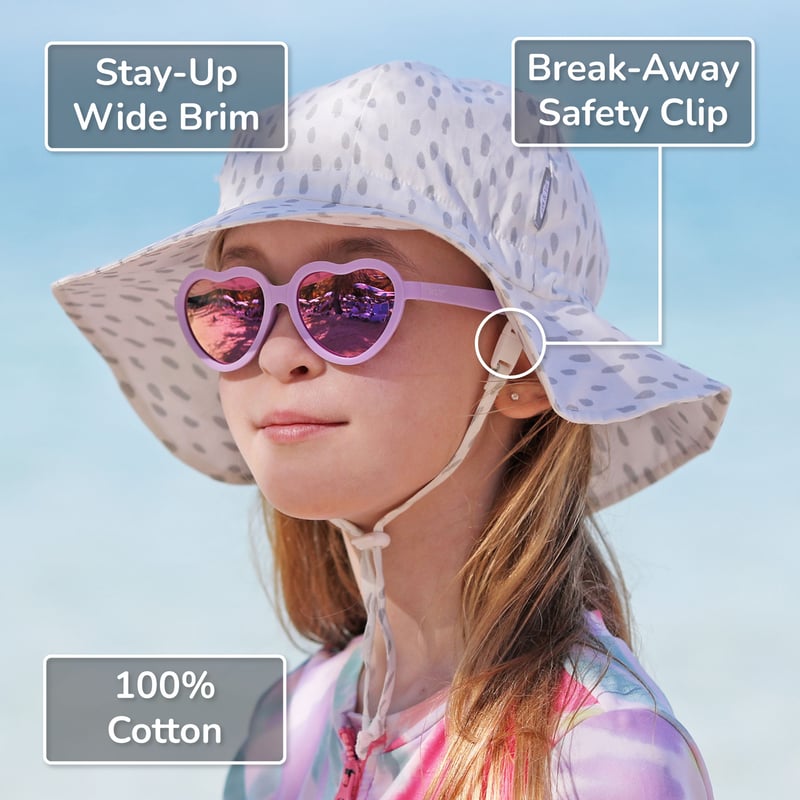 Kids Cotton Floppy Hats | Pink Daisy 50+ UPF | Jan & Jul