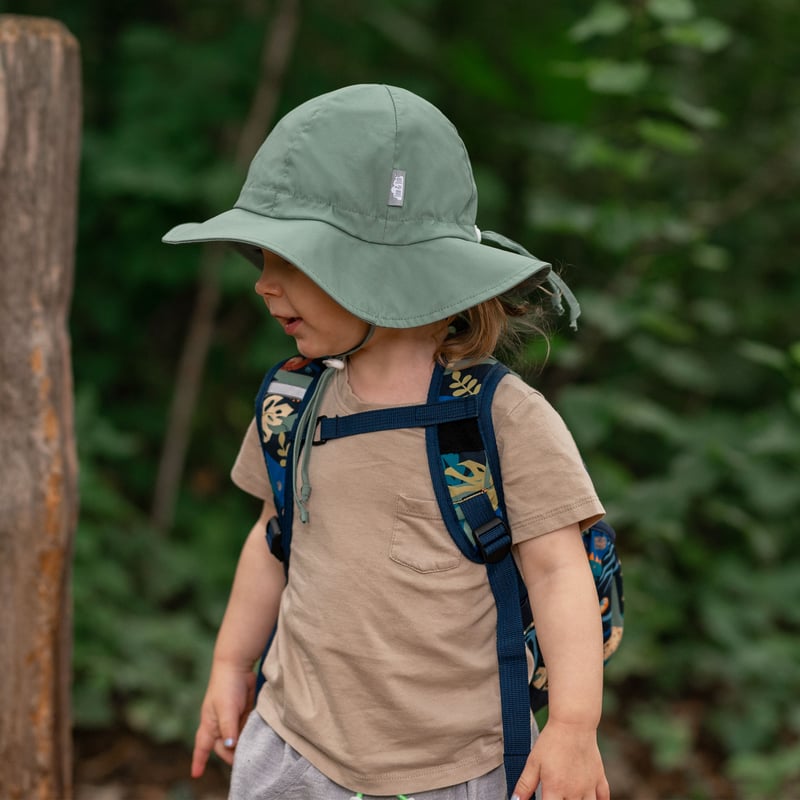 Kids Cotton Floppy Hats | Juniper Green 50+ UPF | Jan & Jul