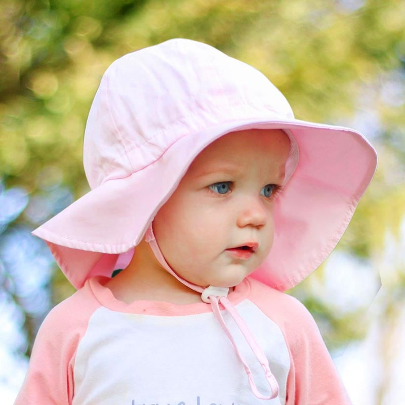 Jan & Jul Gro-With-Me Cotton Floppy Hat - Pink Stripes Jan & Jul Gro-With-Me Cotton Floppy Hat - Pink Stripes