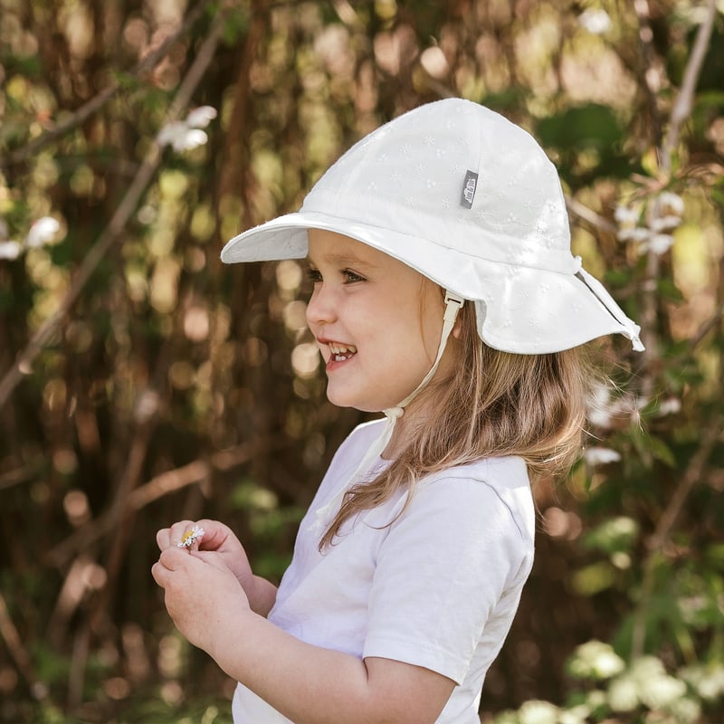 Jan & Jul Gro-With-Me Cotton Floppy Hat - White Eyelet Jan & Jul Gro-With-Me Cotton Floppy Hat - White Eyelet