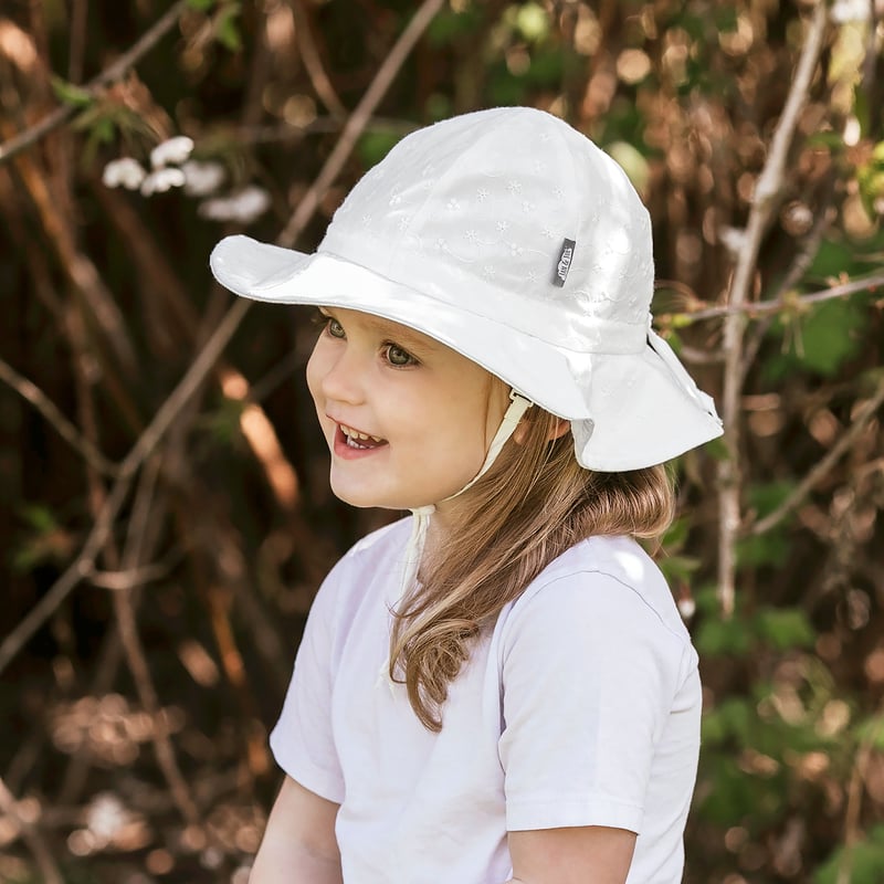 Jan & Jul Gro-With-Me Cotton Floppy Hat - White Eyelet Jan & Jul Gro-With-Me Cotton Floppy Hat - White Eyelet