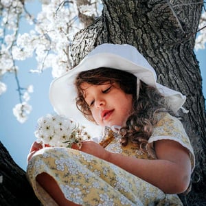 Kids Cotton Floppy Hats | White