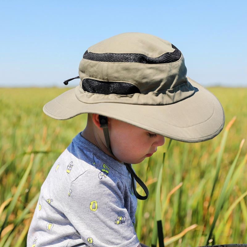 Kids Packable Hiking Hats, Army Green