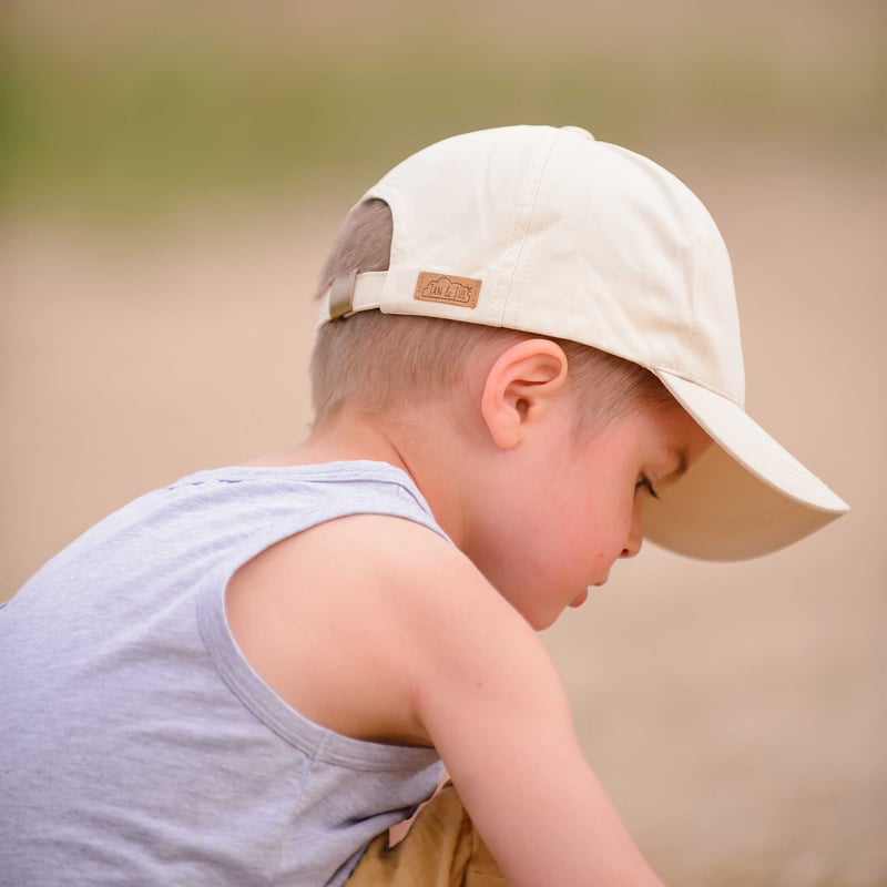 Kids Cotton Baseball Caps | Beige