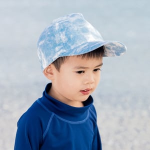 Kids Cotton Baseball Caps | Blue Tie-Dye
