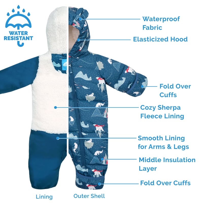 Baby Snowsuit | Arctic Insulated Bunting Suit | Jan & Jul
