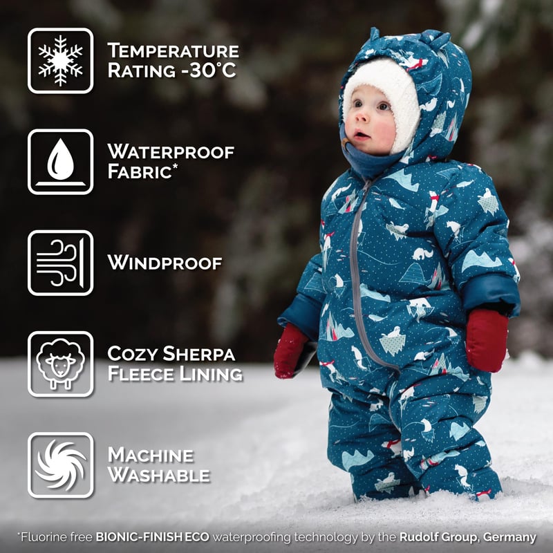 Baby snowsuit boots best sale