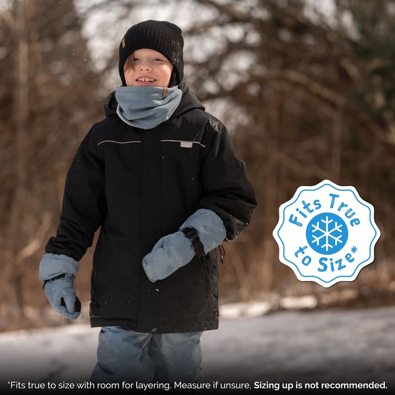 Kids Ski Jacket | Black Waterproof and Insulated | Jan & Jul