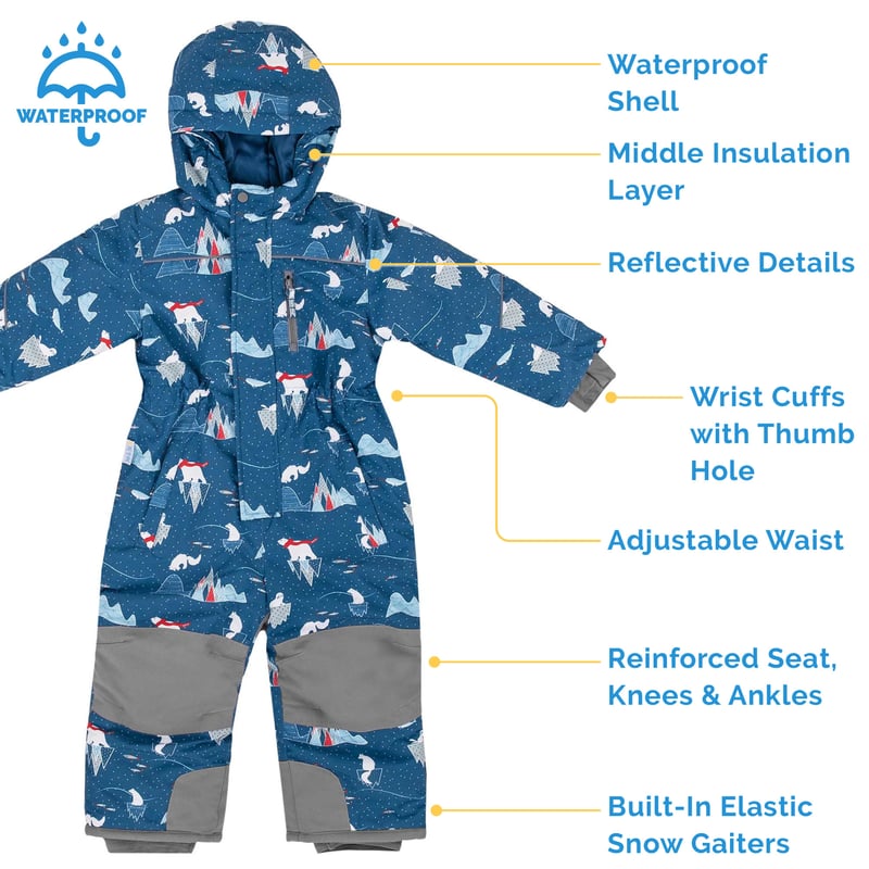 Kids Waterproof Snowsuit Arctic for Toddlers Jan & Jul