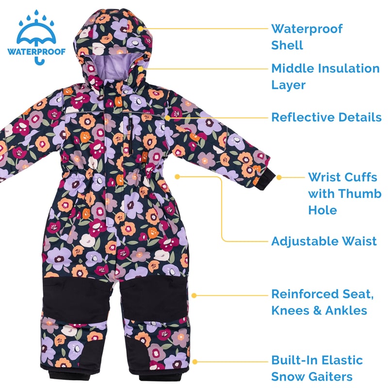 Kids Waterproof Ski Suit Features
