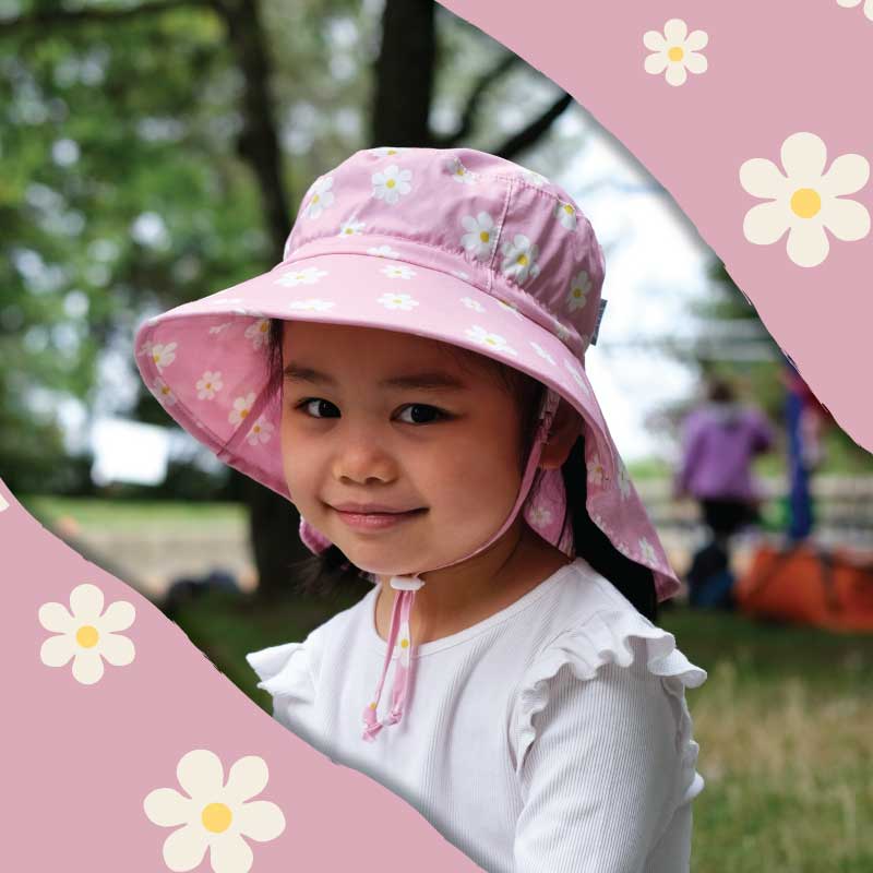 Pink Daisy Cotton Sun Hats