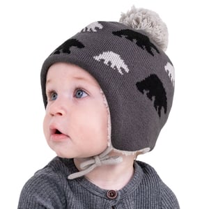 Kids Knit Winter Earflap Hats | Bear Cub