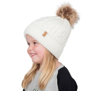 Kids Cable Knit Beanies | Cream