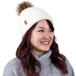 Adult Cable Knit Beanies | Cream