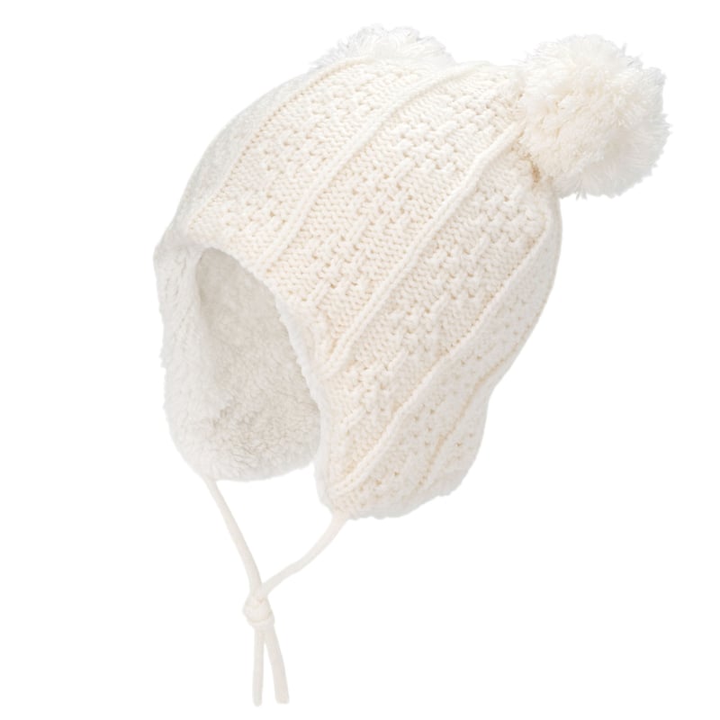 Cream Knit Winter Hat with Ear Flaps Women Winter Beanie Knit Hat Warm Earflap Kawaii Skull Cap  main image 4