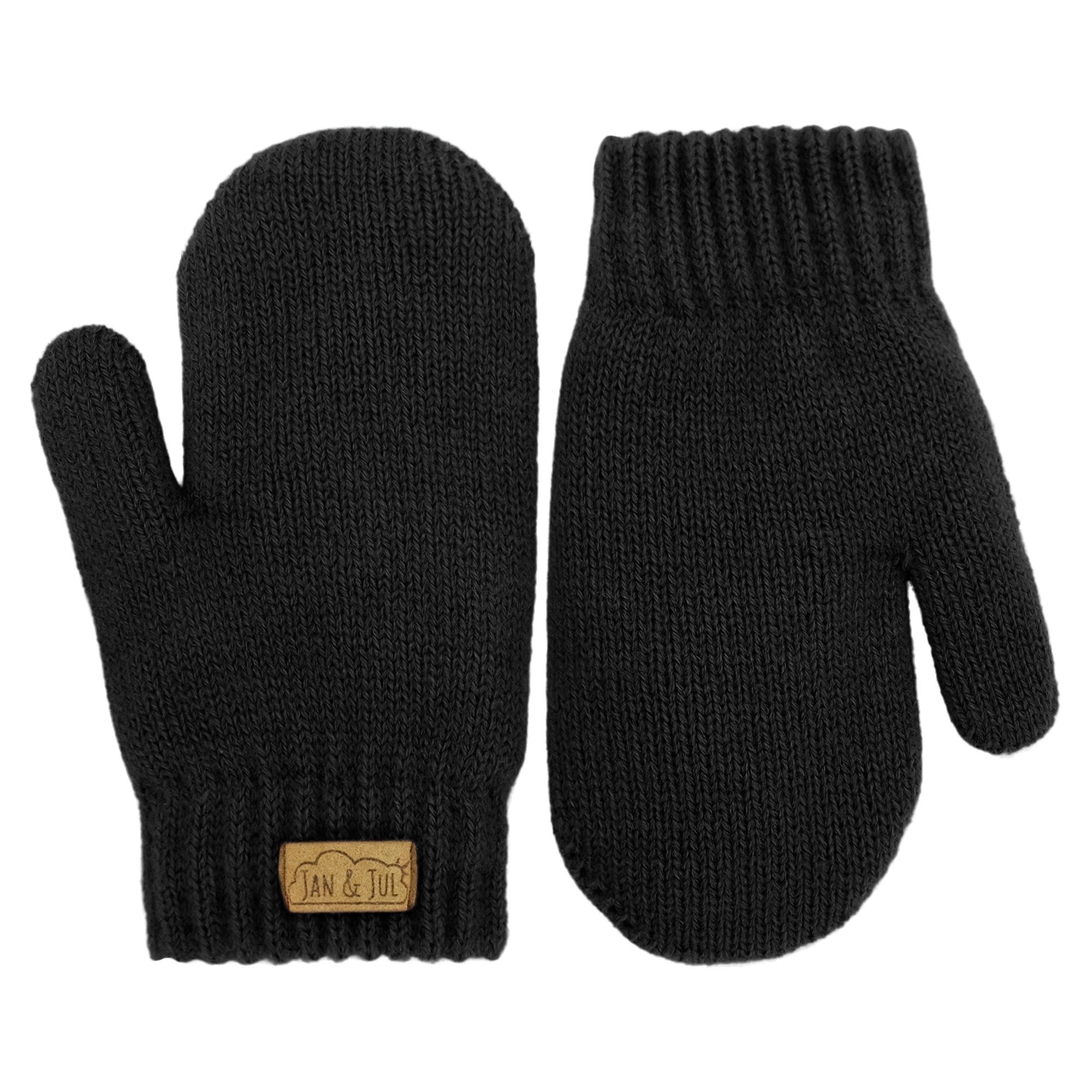 Kids Knit Mittens | Black for Babies & Toddlers | Jan & Jul