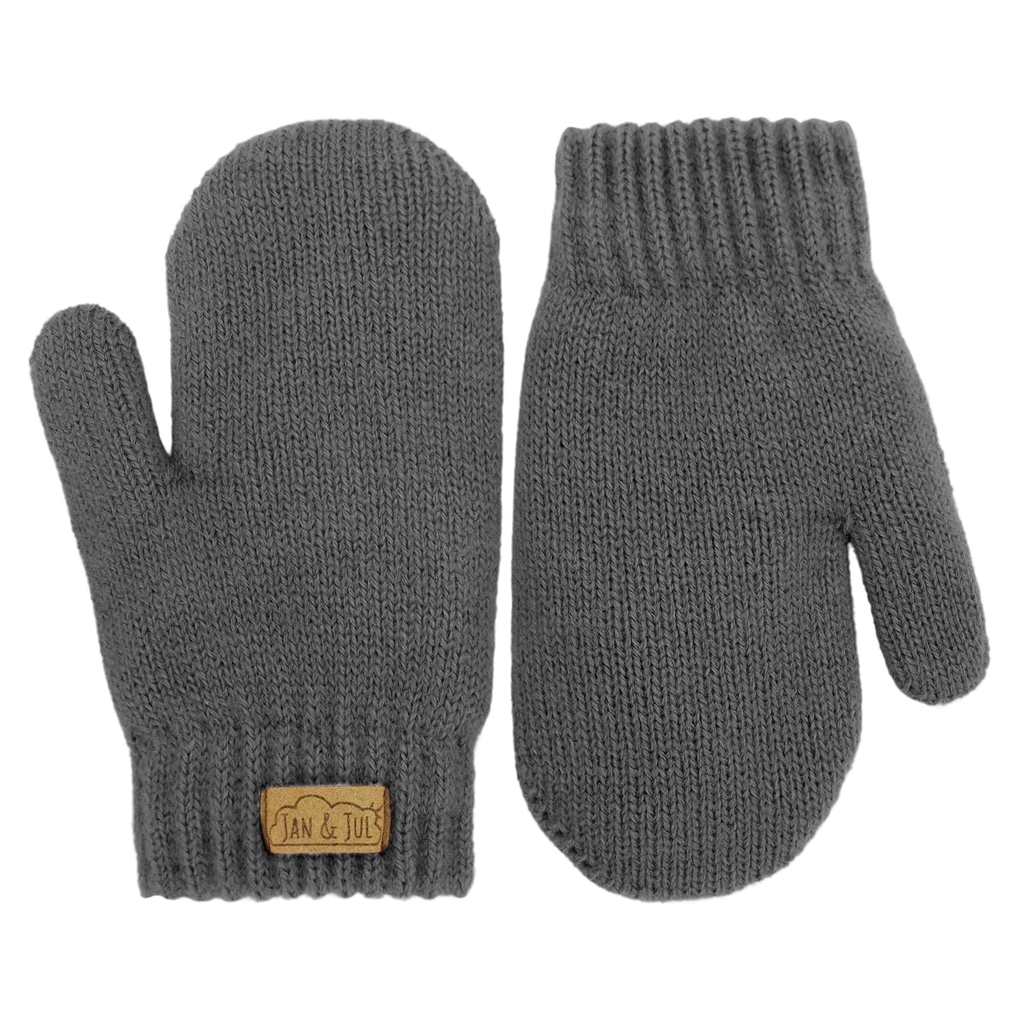 Kids Knit Mittens | Dark Grey for Babies & Toddlers | Jan & Jul