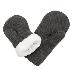 Kids Knit Mittens | Dark Grey